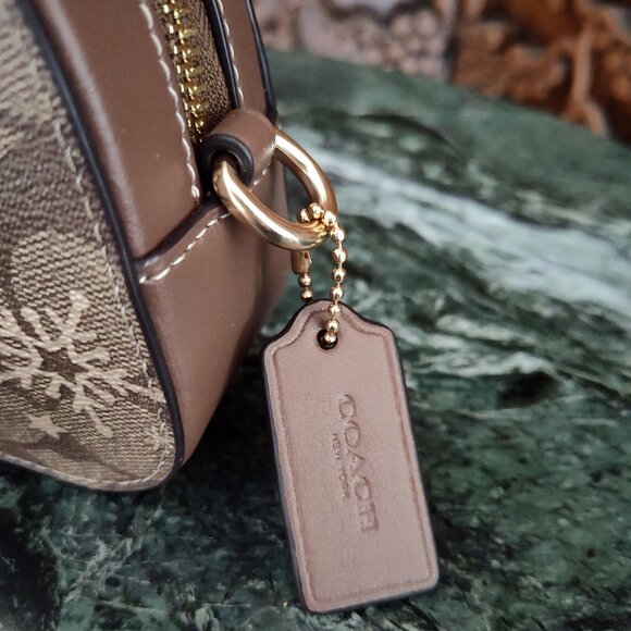 NWT Coach Mini Serena Signature Canvas Metallic Star Snowflake Bag - Picture 13 of 16